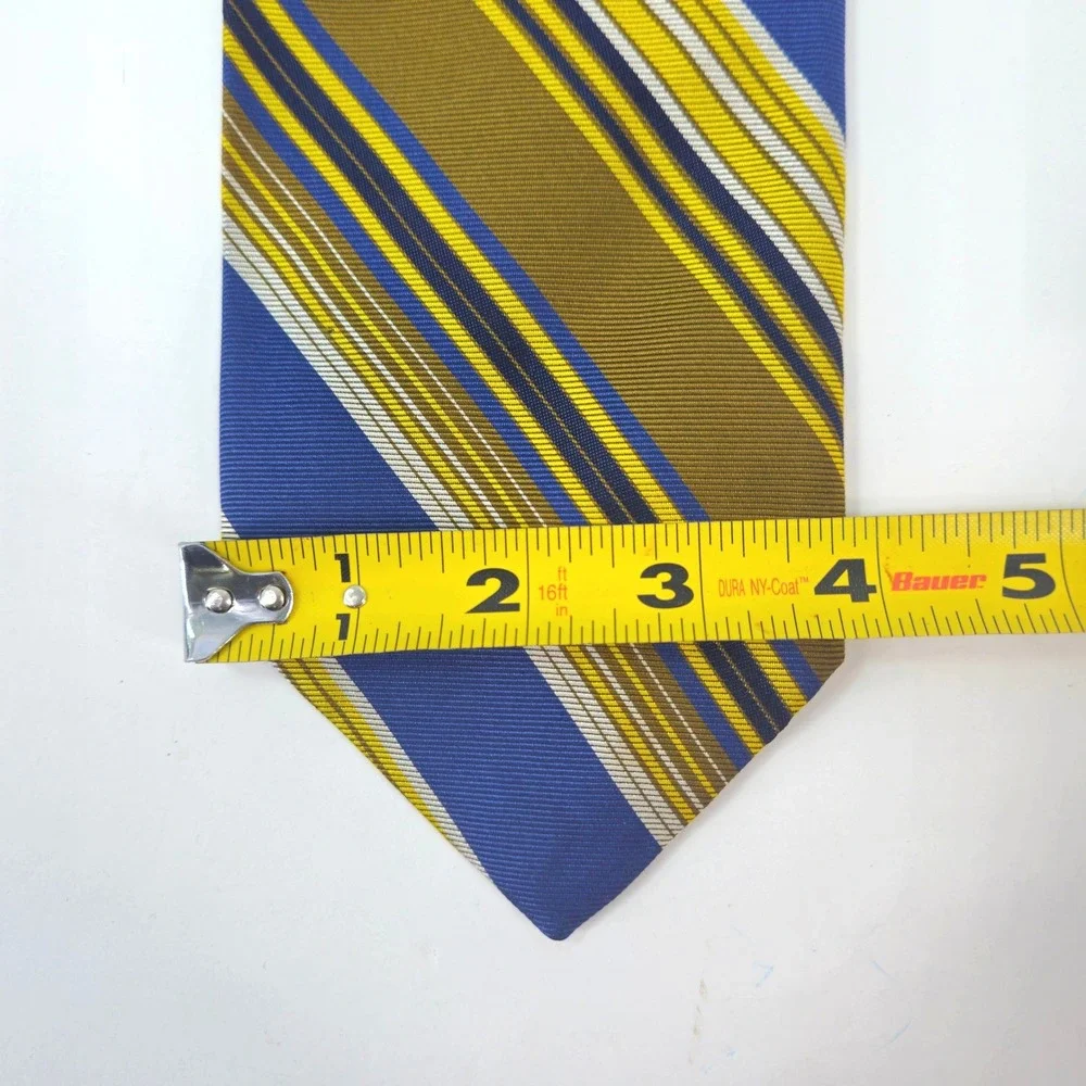 Vintage 1970s MCM Tate Browns Mens Striped Blue Gold 4